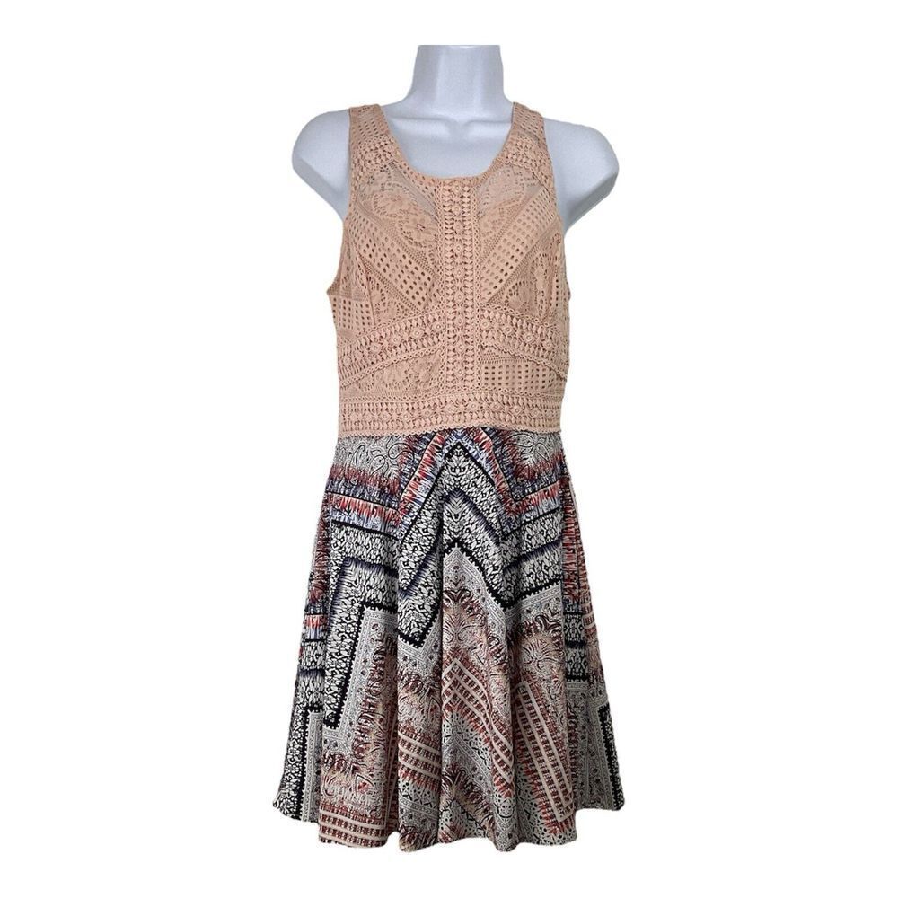 Bailey Blue Womens Floral Crochet Lace Sleeveless Dress Sz M Cottagecore Boho‎